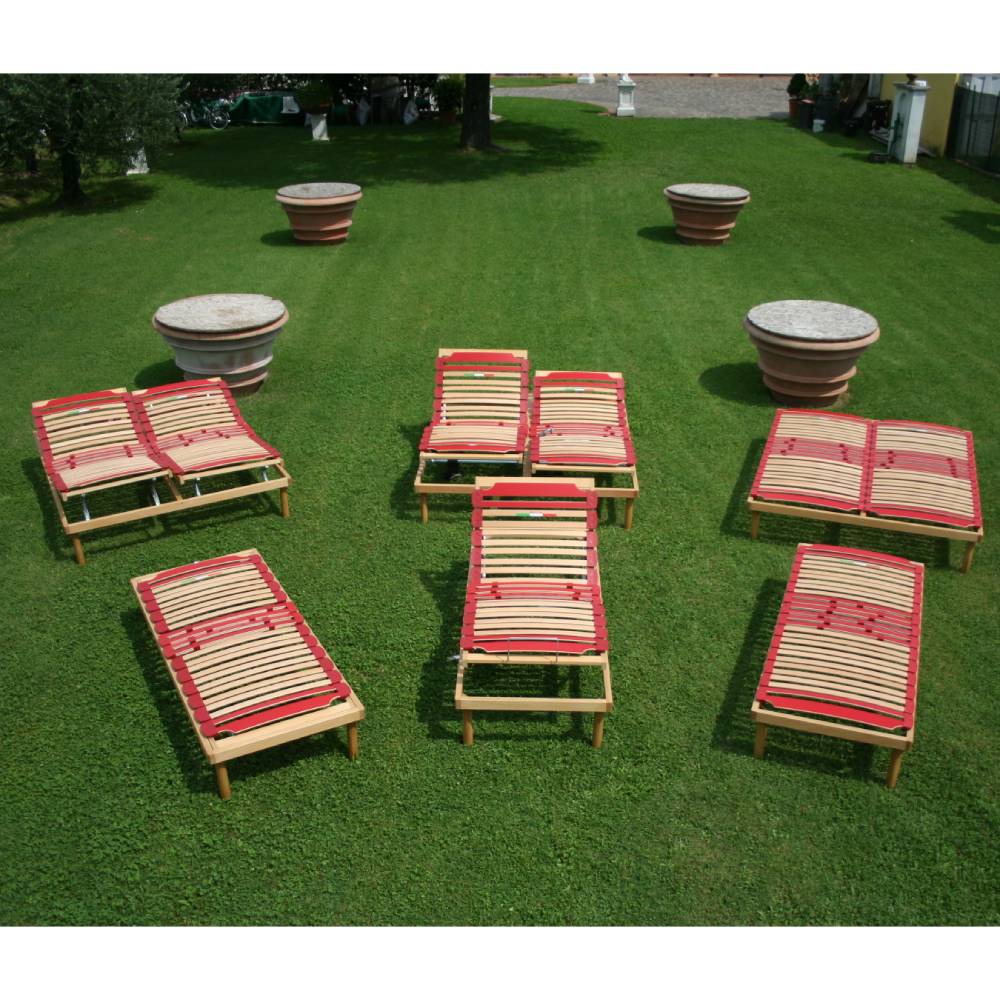 Sommier à lattes universel en bois, modèle fixe avec régulateurs de fermeté et amortisseurs, hauteur 40 cm - Venere