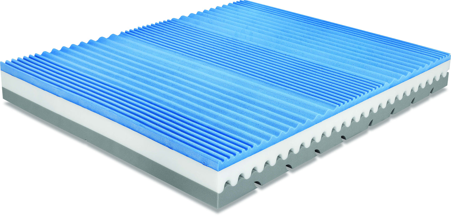 Rame Therapy mattress in H22 memory gel with 3D on the summer side - TRIO RAME