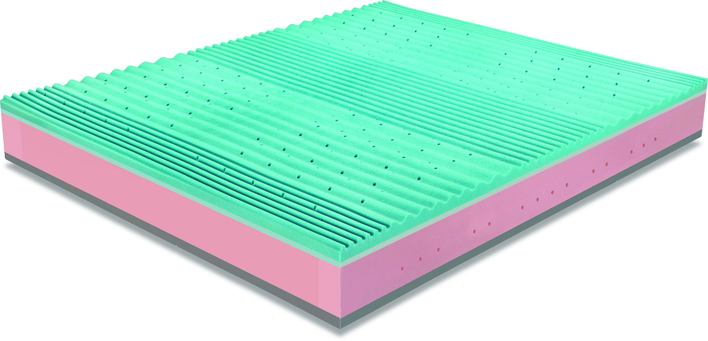 Semi-firm mattress with pocket springs and memory foam, 28 cm high, summer and winter sides - SATURNO