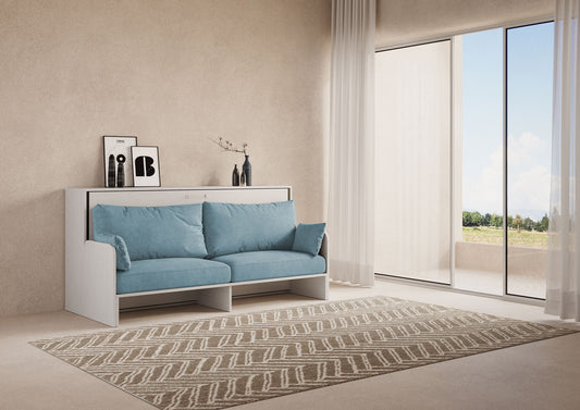 Letto a Scomparsa Orizzontale Nido Bianco Frassino con Divano – Salvaspazio | NIDO - JoyShop Materassi 2