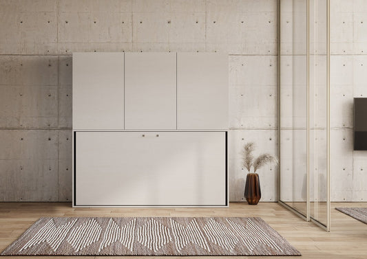 Letto a Scomparsa Orizzontale Nido D Bianco Frassino con Libreria – Salvaspazio | NIDO - JoyShop Materassi 2