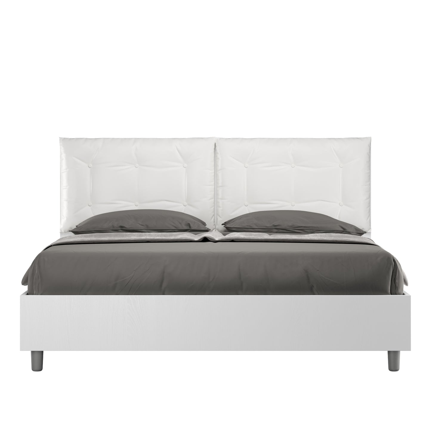 Letto Eco Annalisa Bianco Frassino - vista sfondo bianco