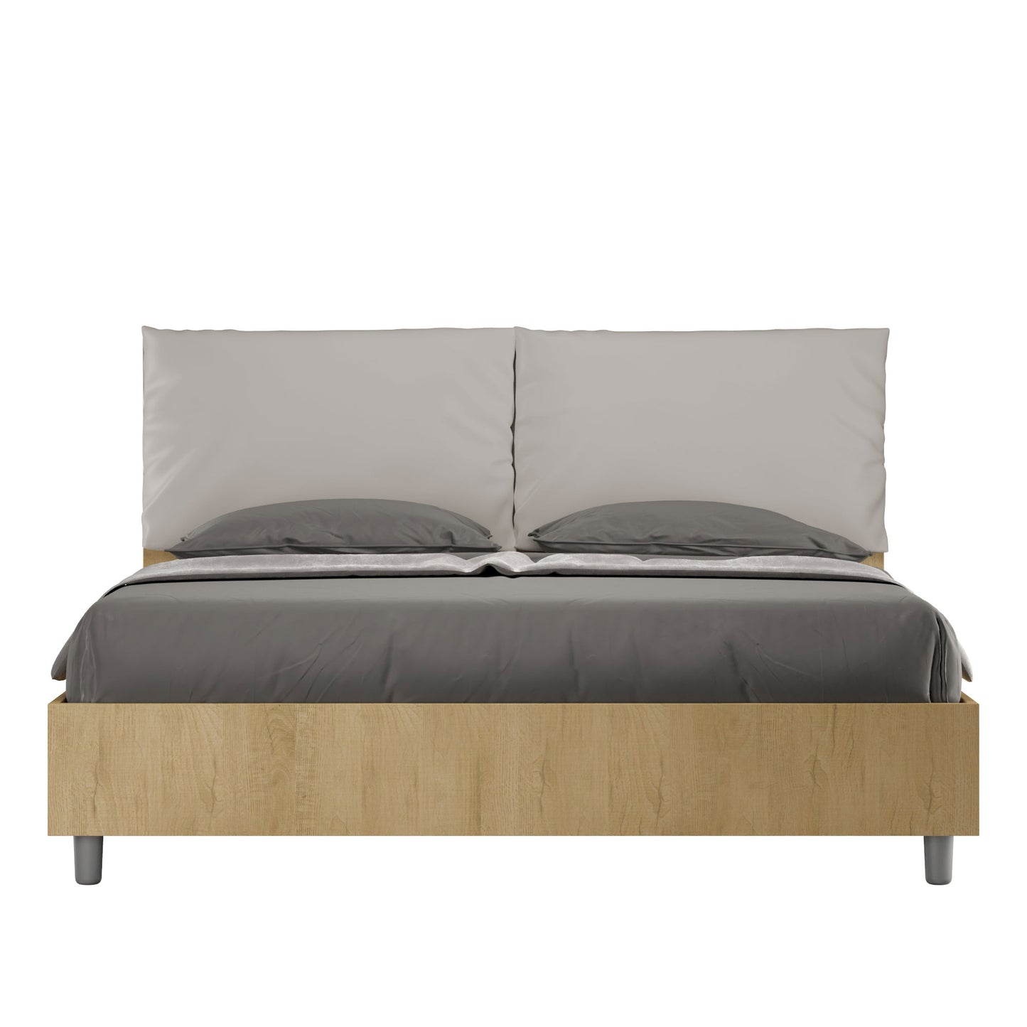 Letto Eco Antea Quercia Testata Tortora - vista sfondo bianco