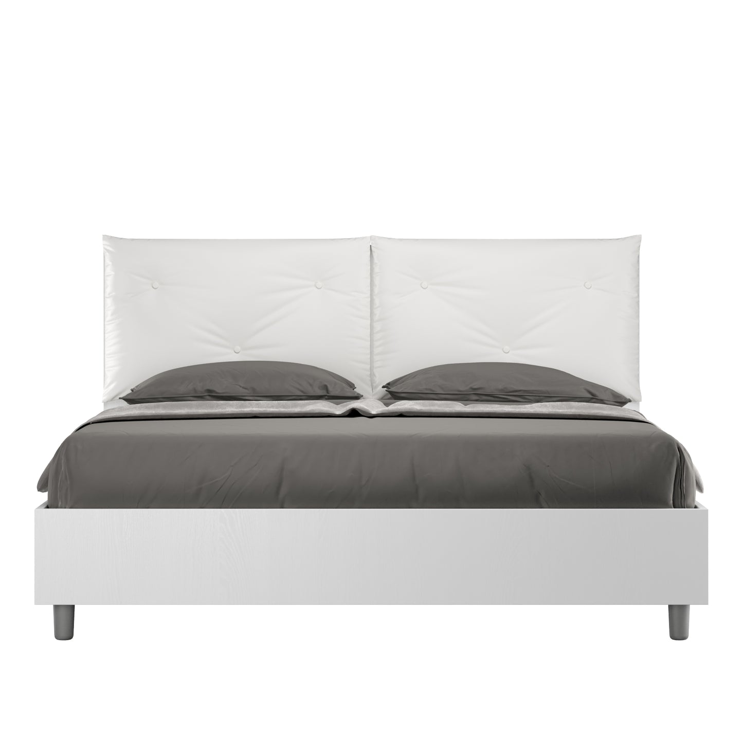 Letto Eco Appia Bianco Frassino Testata Bianco - vista sfondo bianco