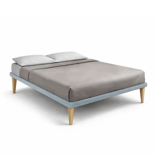 Letto Trama Azzurro – Rete Rivestita, Testata a Scelta - JoyShop Materassi 2