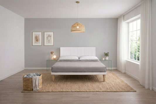 Letto Trama Bianco – Rete Rivestita, Testata a Scelta - JoyShop Materassi 2
