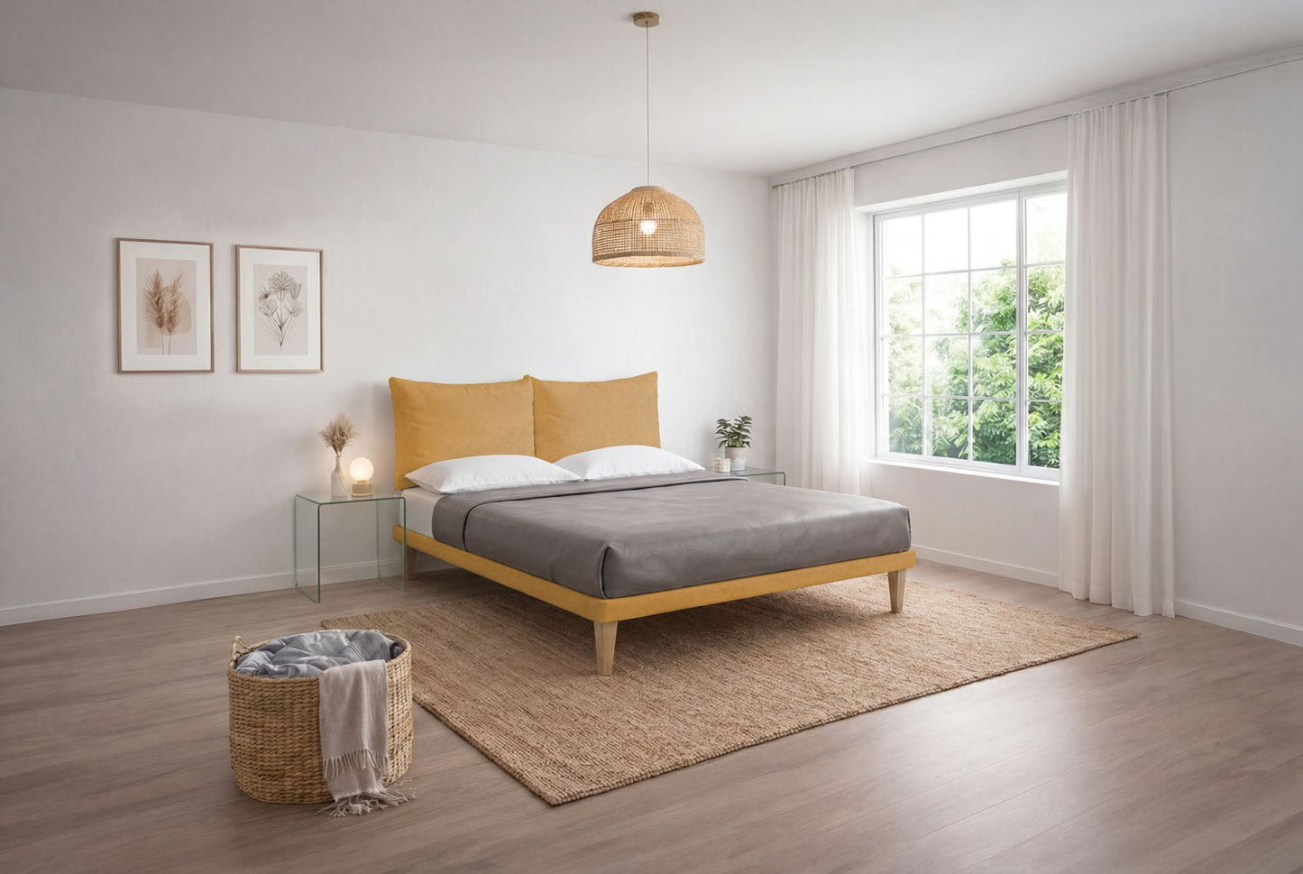Letto Trama Ocra – Rete Rivestita, Testata a Scelta - JoyShop Materassi 18
