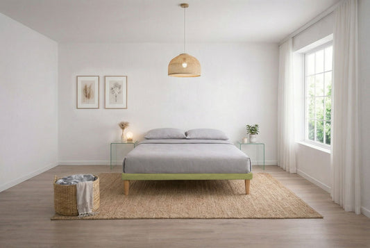 Letto Trama Tè Verde – Rete Rivestita, Testata a Scelta - JoyShop Materassi 1