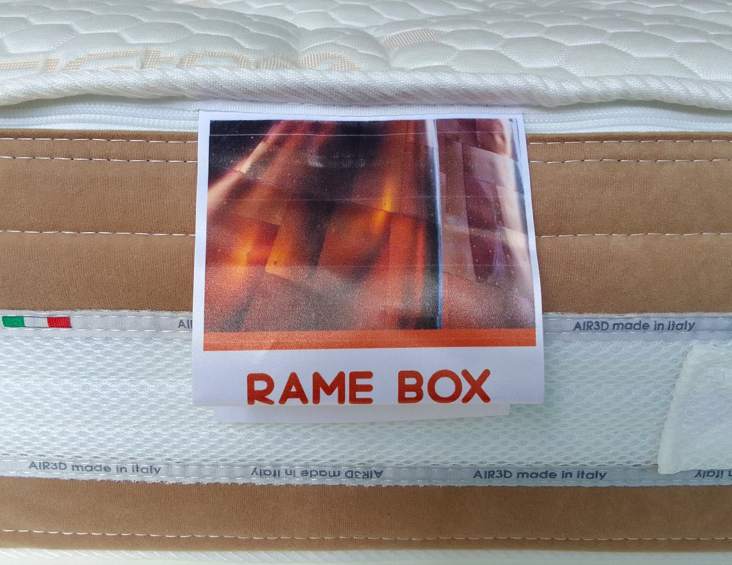 Rame Therapy mattress in H22 memory gel with 3D on the summer side - TRIO RAME