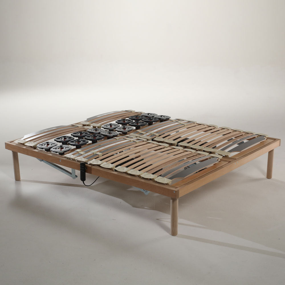 Beech wood slatted bed base with motorized movement and remote control - Superior Bed Base