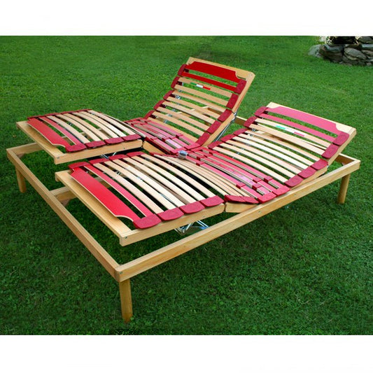 Rete letto a doghe in legno motorizzata con alzate personalizzabili - Venere E - 80x190 Singolo standard - JoyShop Materassi