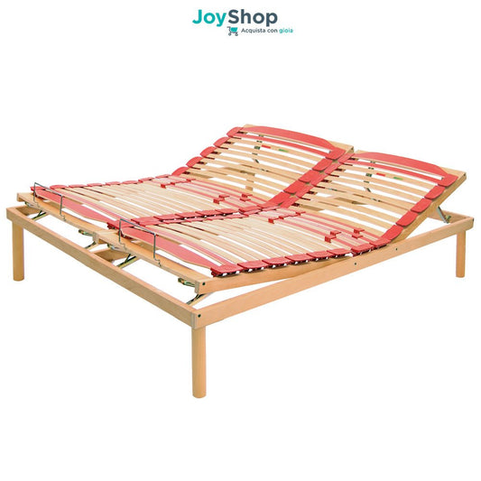 Rete letto per ogni tipo di materasso a doghe in legno con alza testa e alza piedi a movimento manuale - Venere M JoyShop