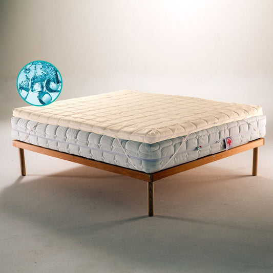 Topper correttore in fresco Polargel con tessuto in Bamboo sfoderabile alto 5 cm - JoyShop Materassi
