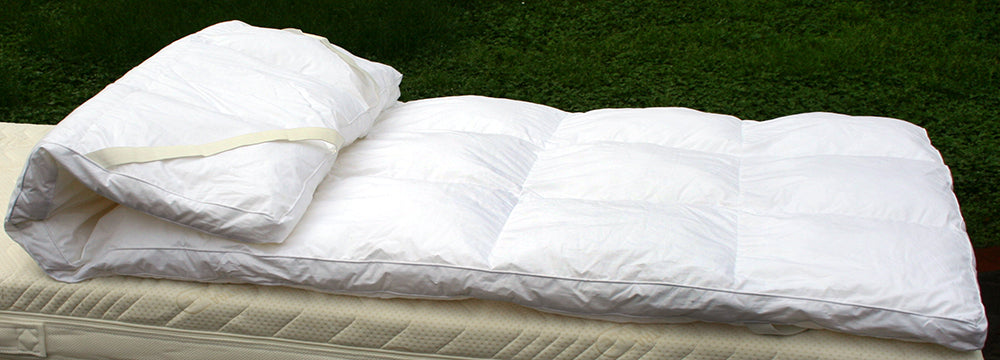 Thermo-regulating mattress topper in feather and goose down 20% Down 80% Feather 600 GR/M2 160x200 cm