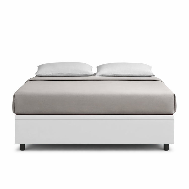 Letto contenitore imbottito, testata a scelta
