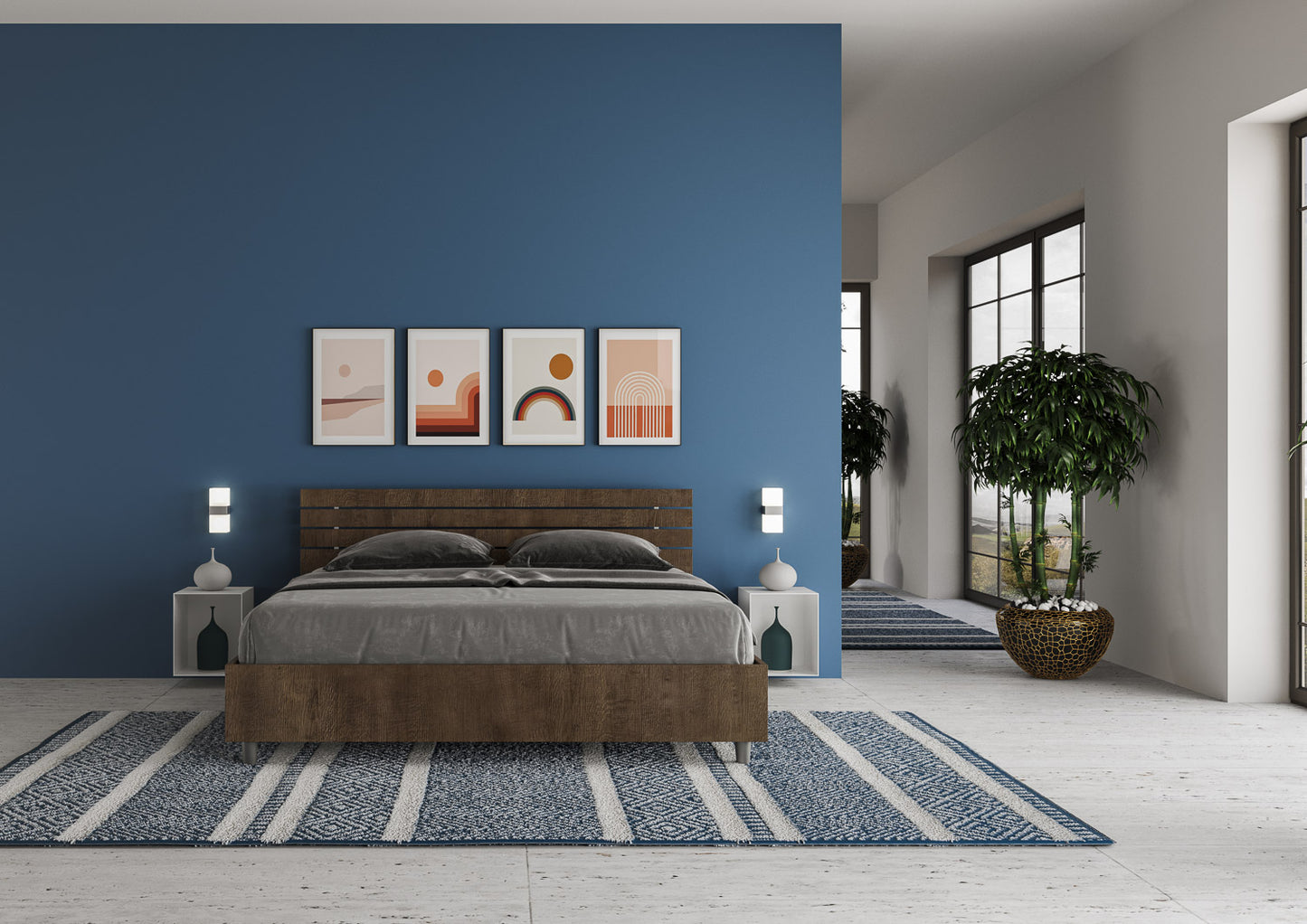 Letto Ancora Noce ambientato