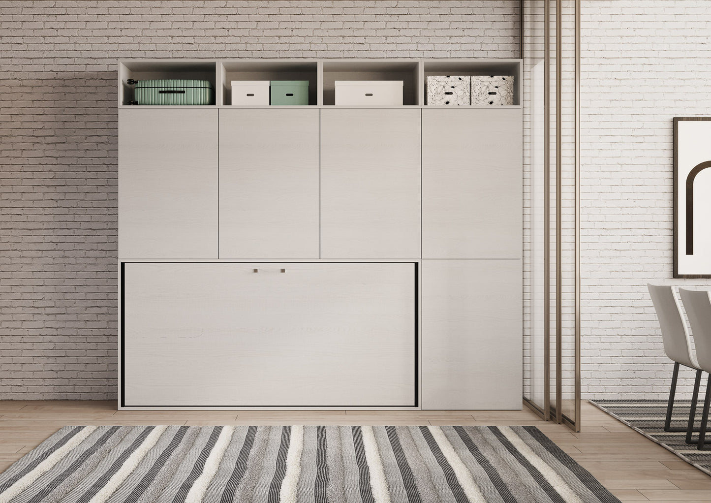 Letto Nido B Bianco Frassino chiuso frontale