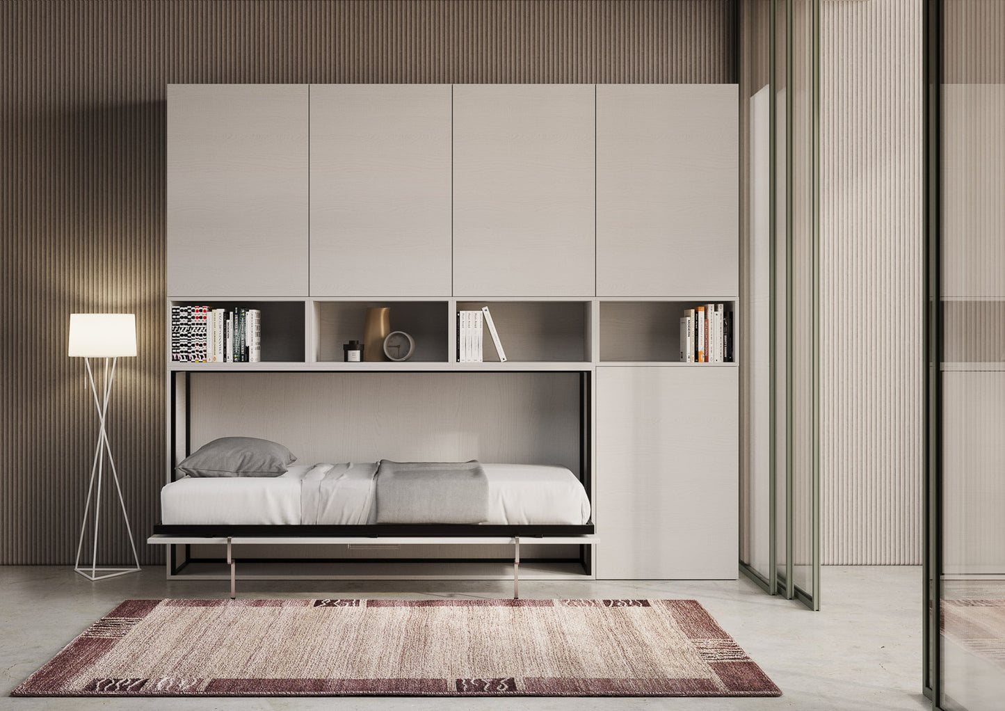 Letto Nido C Bianco Frassino aperto