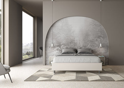 Letto sin cabecera a elección, con contenedor o con somier de lamas de similpelle blanca - JoyShop Colchones