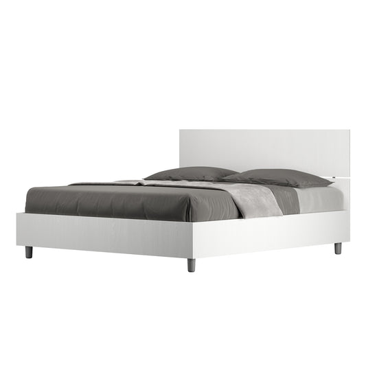 Letto Dama Bianco Frassino testata Dritta - vista laterale sfondo bianco