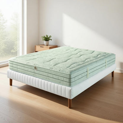 Semi-firm mattress with pocket springs and memory foam, 28 cm high, summer and winter sides - SATURNO