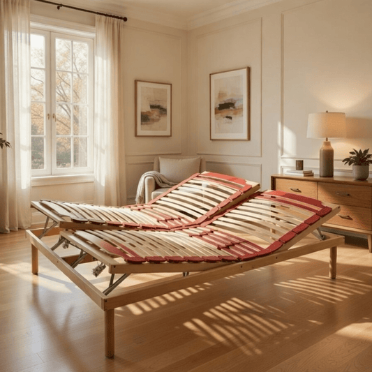 Rete letto per ogni tipo di materasso a doghe in legno con alza testa e alza piedi a movimento manuale - Venere M JoyShop