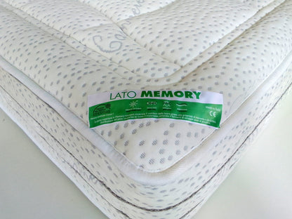 Semi-firm mattress with pocket springs and memory foam, 28 cm high, summer and winter sides - SATURNO