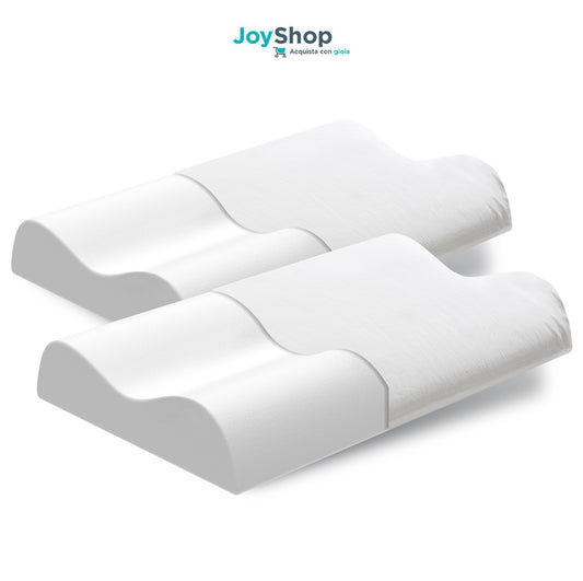 Pair of high-density, quality neck pillows with fresh, removable cotton fabric - Ortho Cervicale