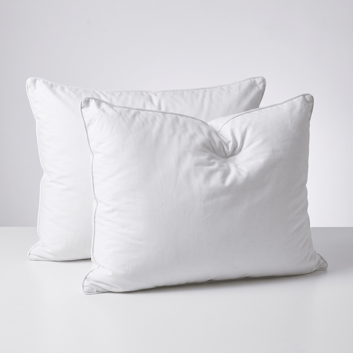 Coppia Cuscini in piuma d'oca e piumino soffici con cover in cotone alti 15 cm - JoyShop Materassi