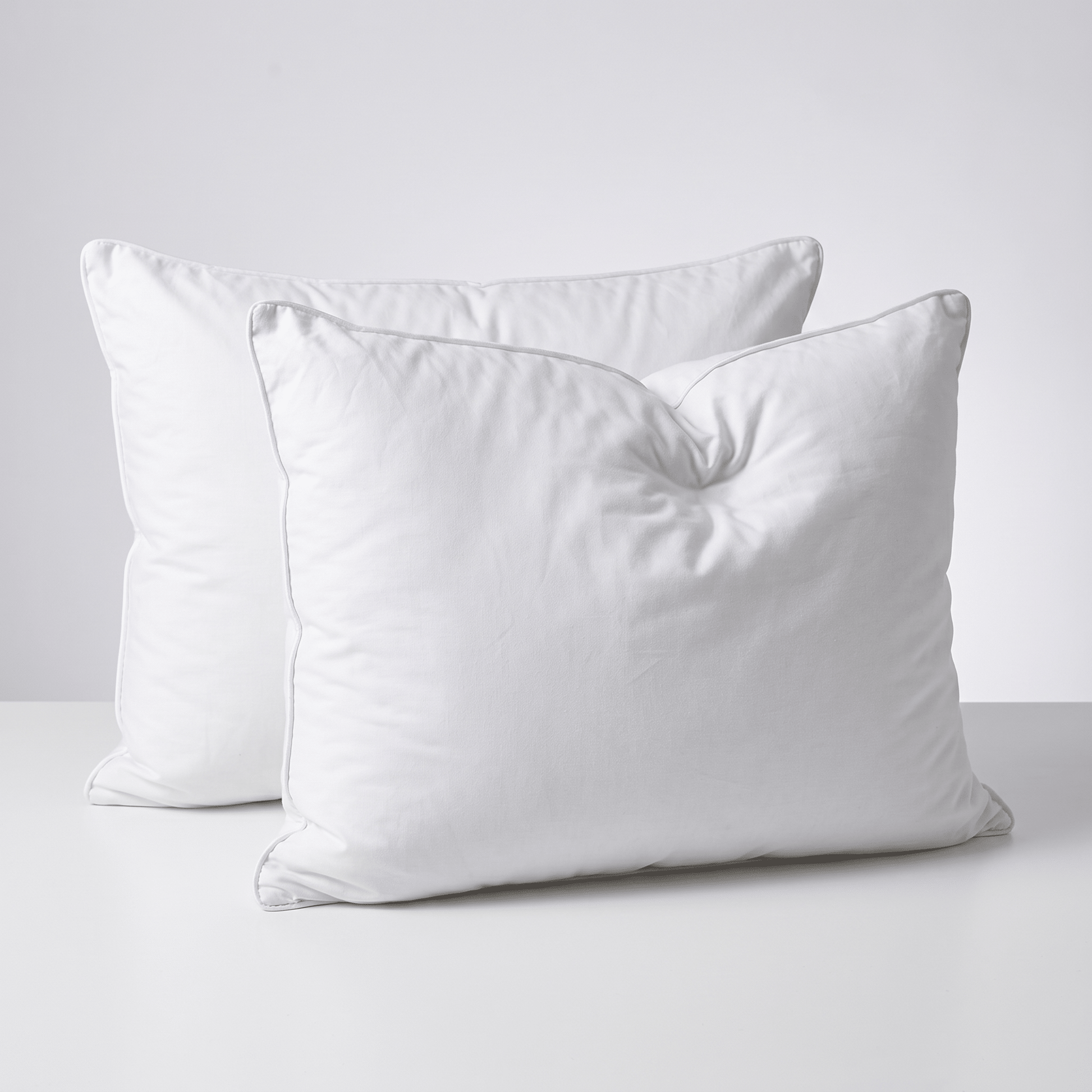 Coppia Cuscini in piuma d'oca e piumino soffici con cover in cotone alti 15 cm - JoyShop Materassi
