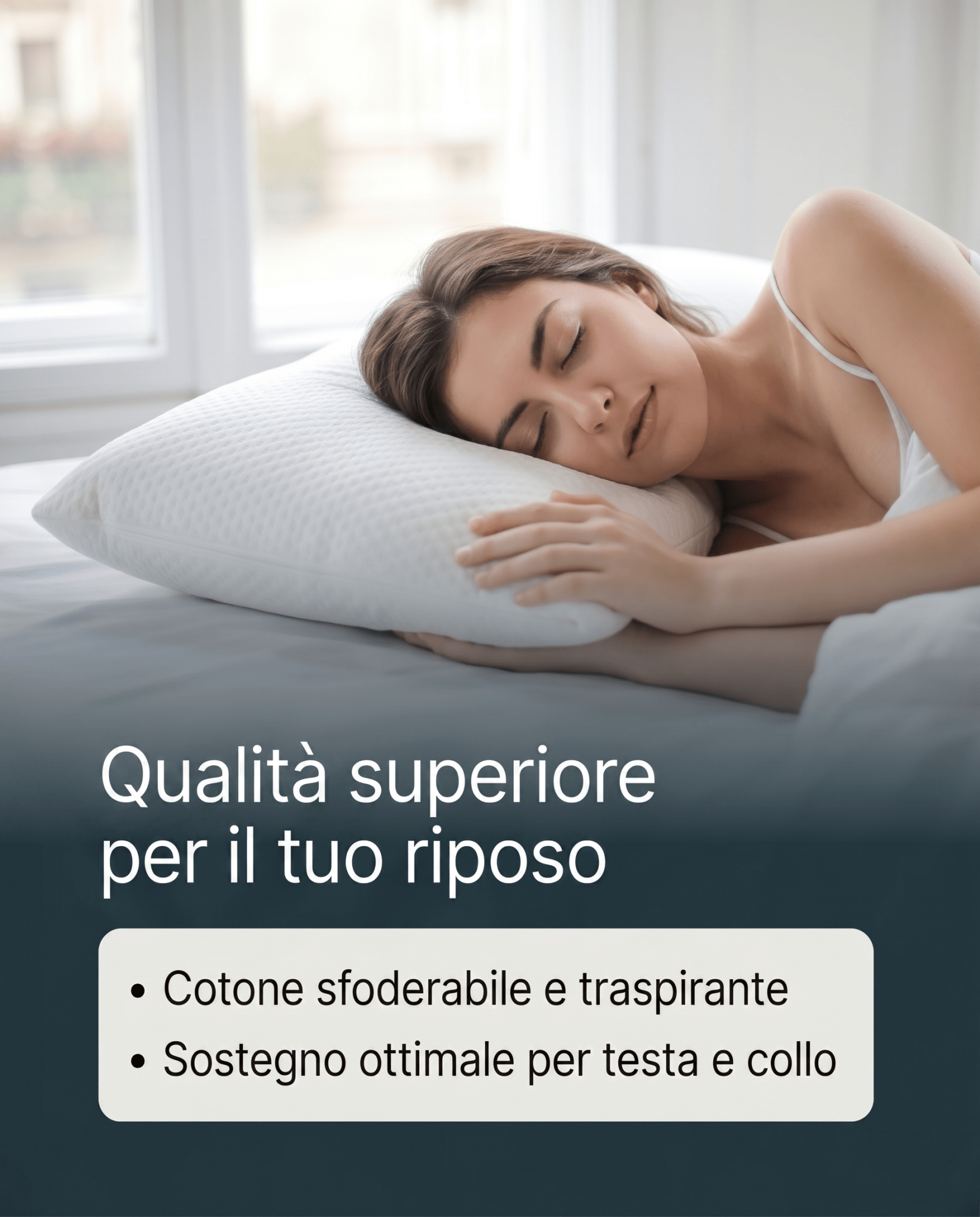 Coppia di cuscini in memory Vegetal in offerta con tessuto in cotone sfoderabile - Altezza 10 cm - JoyShop Materassi