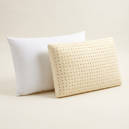 Coppia di cuscini in schiuma di lattice rivestimento protettivo in cotone Sfoderabile - NOTTURNO H11 - JoyShop Materassi