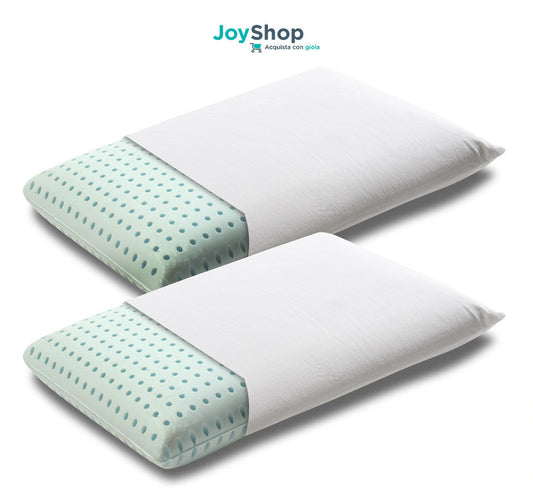 Pair of high-density memory foam pillows on offer with removable cotton fabric - young H12