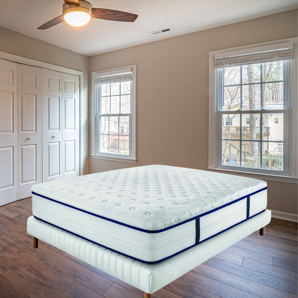 King-size pocket sprung mattress with removable memory foam topper, 35 cm high - GIOVE