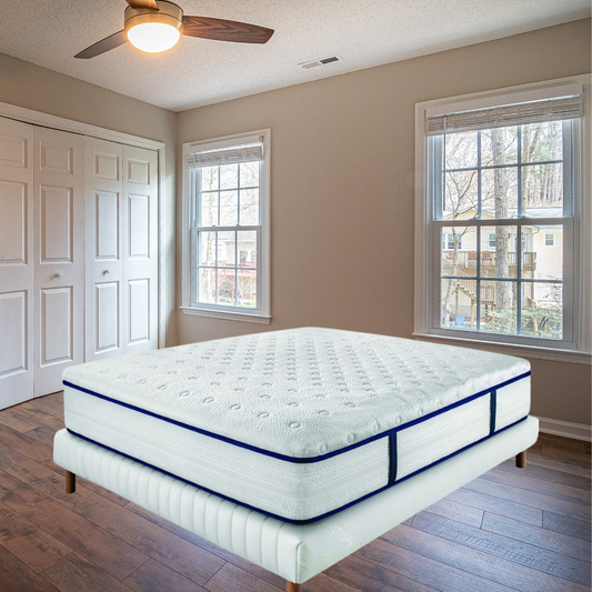 King-size pocket sprung mattress with removable memory foam topper, 35 cm high - GIOVE