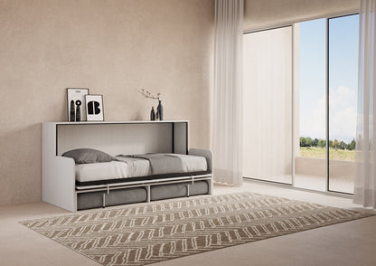 Letto a Scomparsa Orizzontale Nido Bianco Frassino con Divano – Salvaspazio | NIDO - JoyShop Materassi 4