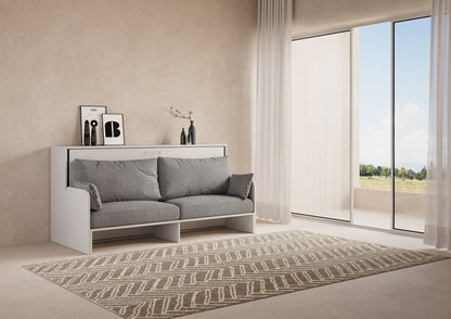Letto a Scomparsa Orizzontale Nido Bianco Frassino con Divano – Salvaspazio | NIDO - JoyShop Materassi 1