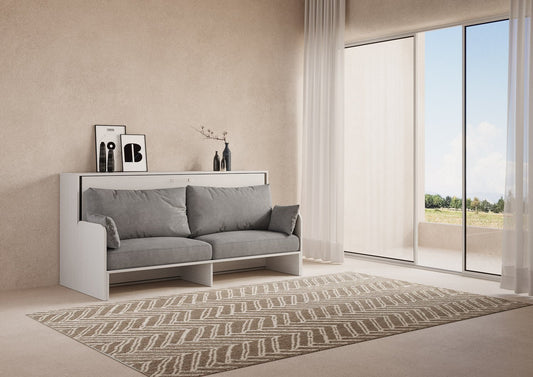 Letto a Scomparsa Orizzontale Nido Bianco Frassino con Divano – Salvaspazio | NIDO - JoyShop Materassi 1