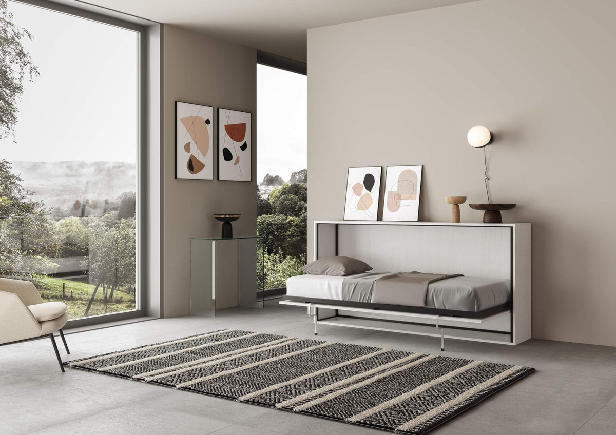 Letto a Scomparsa Orizzontale Nido Bianco Frassino – Ribaltabile a Muro Salvaspazio | NIDO - JoyShop Materassi 2