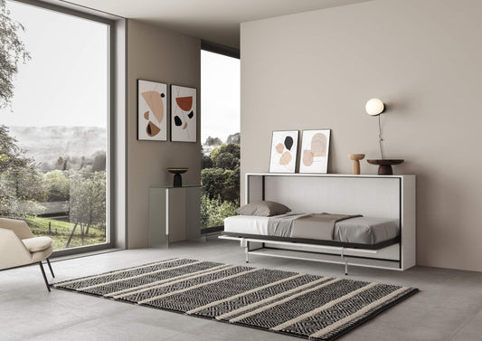 Letto a Scomparsa Orizzontale Nido Bianco Frassino – Ribaltabile a Muro Salvaspazio | NIDO - JoyShop Materassi 2