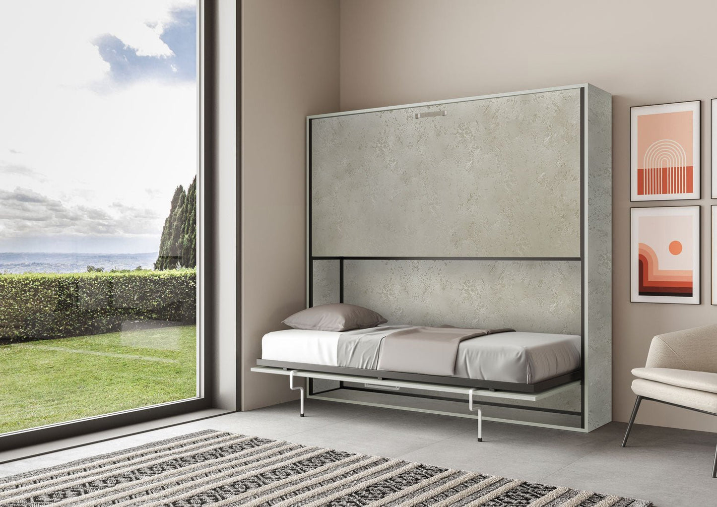 Letto a Scomparsa Orizzontale Nido Cashmere – Ribaltabile a Muro Salvaspazio | NIDO - JoyShop Materassi 4