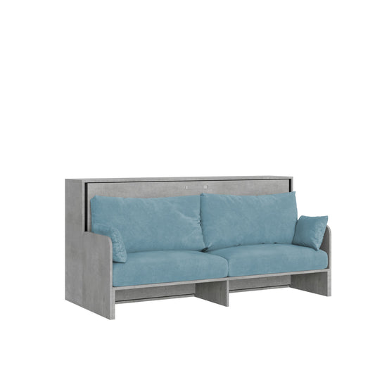 Letto a Scomparsa Orizzontale Nido Cemento con Divano – Salvaspazio | NIDO - JoyShop Materassi 2