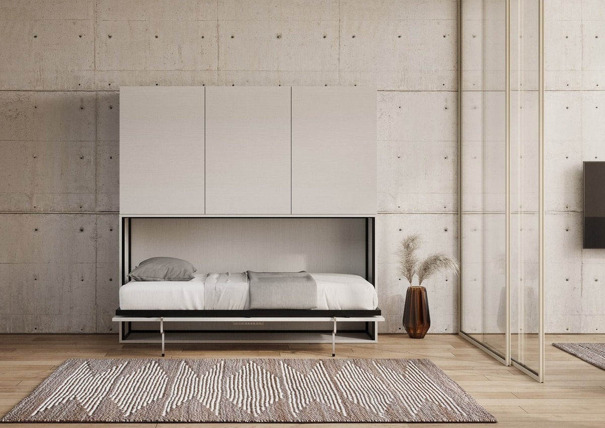 Letto a Scomparsa Orizzontale Nido D Bianco Frassino con Libreria – Salvaspazio | NIDO - JoyShop Materassi 3