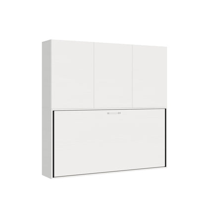 Letto a Scomparsa Orizzontale Nido D Bianco Frassino con Libreria – Salvaspazio | NIDO - JoyShop Materassi 1