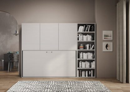 Letto a Scomparsa Orizzontale Nido G Bianco Frassino con Libreria – Salvaspazio | NIDO - JoyShop Materassi 2