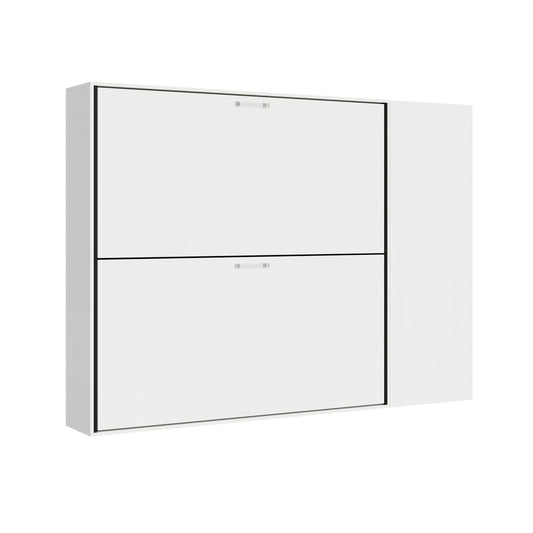 Letto a Scomparsa Orizzontale Nido H Bianco Frassino con Armadio – Salvaspazio | NIDO - JoyShop Materassi 1