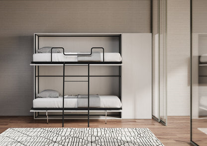 Letto a Scomparsa Orizzontale Nido H Bianco Frassino con Armadio – Salvaspazio | NIDO - JoyShop Materassi 3