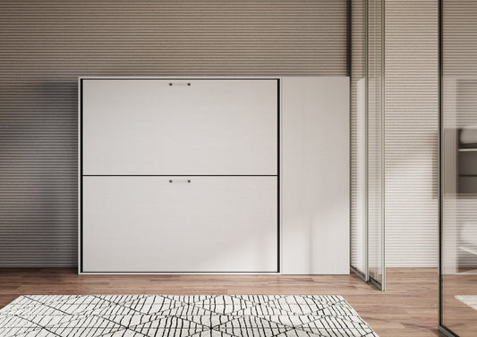 Letto a Scomparsa Orizzontale Nido H Bianco Frassino con Armadio – Salvaspazio | NIDO - JoyShop Materassi 2