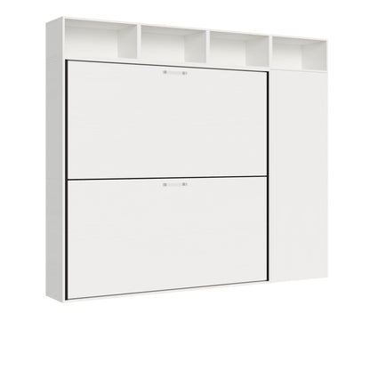 Letto a Scomparsa Orizzontale Nido I Bianco Frassino con Armadio – Salvaspazio | NIDO - JoyShop Materassi 1