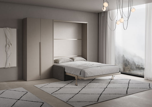 Letto a Scomparsa Verticale Alcova Argilla con Divano e Armadio 2 Ante – Salvaspazio | ALCOVA - JoyShop Materassi 2